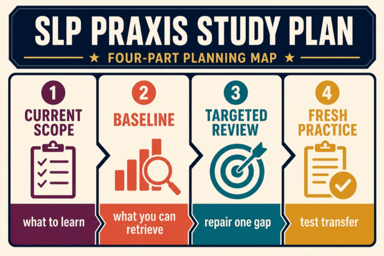 Study plan map connecting blueprint domains, learning tasks, practice, and error review