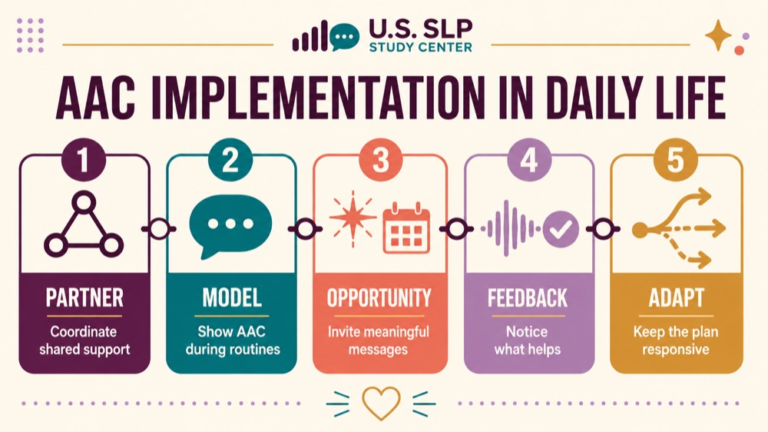 Aac implementation infographic showing context, evidence, and proportionate next steps