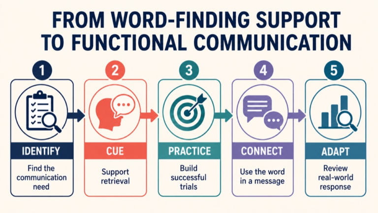 Anomia treatment infographic showing context, evidence, and proportionate next steps