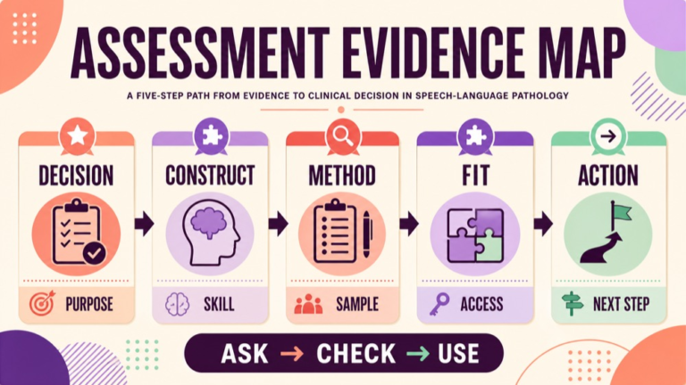 Assessment Praxis practice questions showing a decision construct method fit and action evidence map