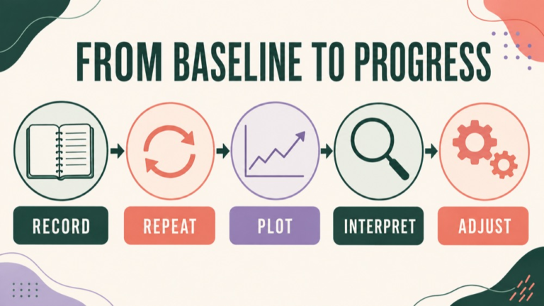Baseline data speech therapy infographic showing context, evidence, and proportionate next steps