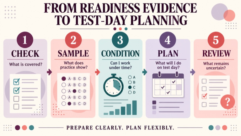 Can you pass slp praxis on your first attempt infographic showing context, evidence, and proportionate next steps