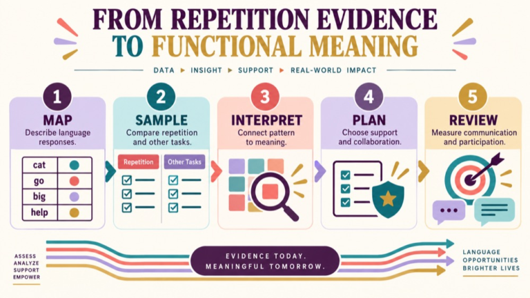 Conduction vs transcortical aphasia infographic showing context, evidence, and proportionate next steps