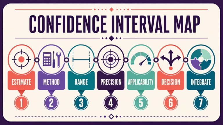 Confidence intervals in assessment concept map showing the core assessment domains and clinical questions
