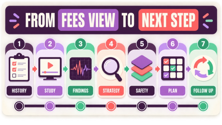 Fees assessment infographic showing context, evidence, and proportionate next steps