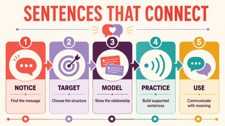 Grammar intervention infographic showing context, evidence, and proportionate next steps