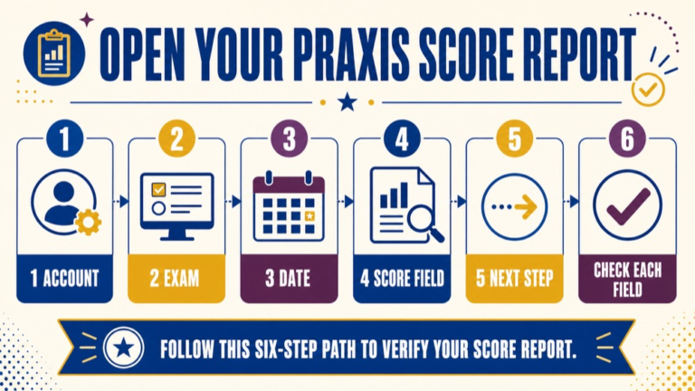how do i get my praxis scores infographic showing open your praxis score report