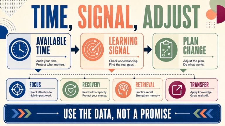 how long to study for slp praxis infographic showing time, signal, adjust