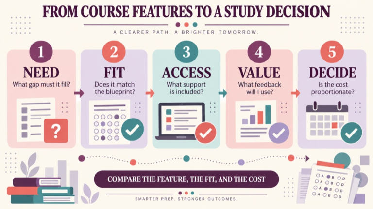 Is a paid slp praxis course worth it infographic showing context, evidence, and proportionate next steps