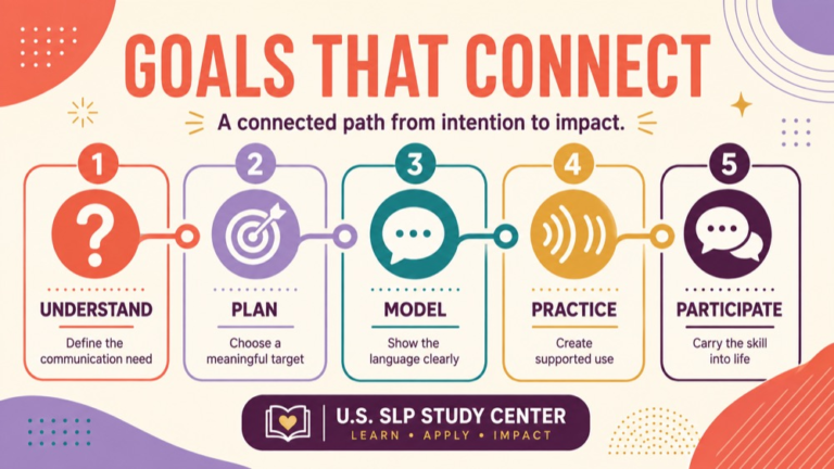 Language intervention approaches infographic showing context, evidence, and proportionate next steps