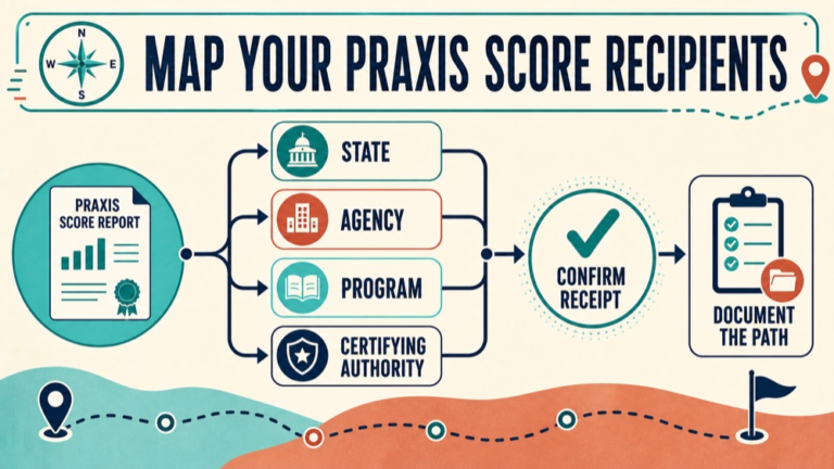 praxis score recipients infographic showing map your praxis score recipients