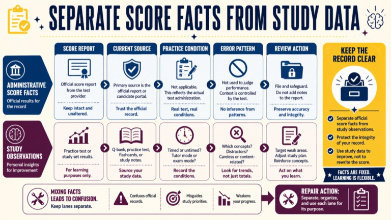 praxis scoring for speech language pathology infographic showing separate score facts from study data