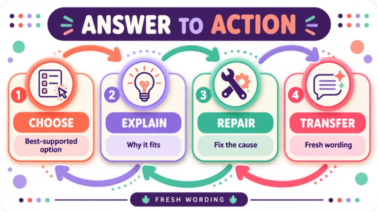 Praxis SLP practice test error repair loop from naming the error to a fresh clinical reasoning check
