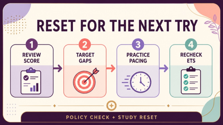 Praxis SLP retake study reset workflow from score review to targeted practice and recheck