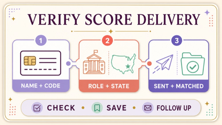 Praxis SLP score recipient verification checklist for codes delivery confirmation and follow-up