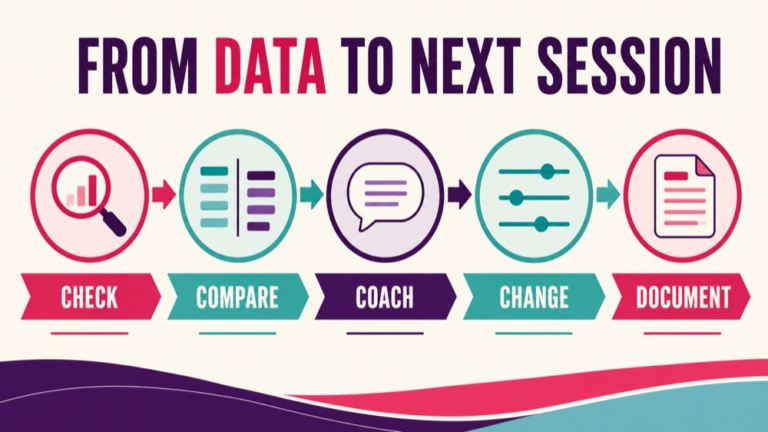 Progress monitoring speech language infographic showing context, evidence, and proportionate next steps