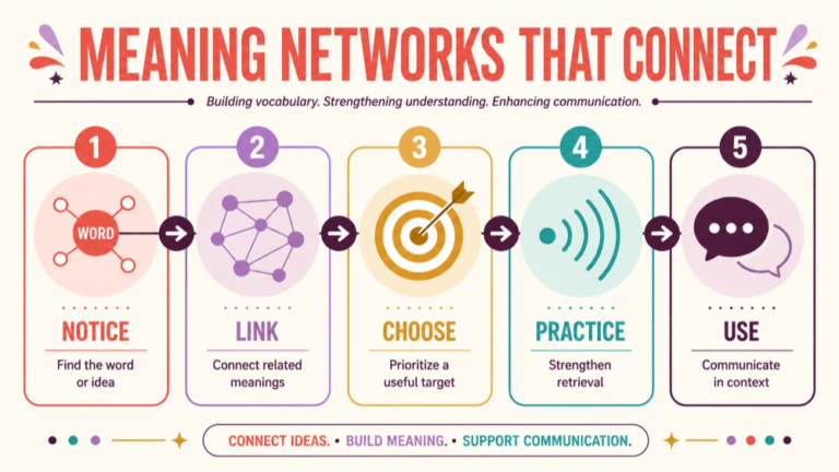 Semantic intervention infographic showing context, evidence, and proportionate next steps