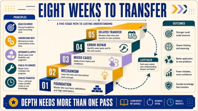 slp praxis 60 day study plan infographic showing eight weeks to transfer