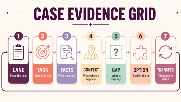 SLP Praxis case based questions evidence grid for context goal sequence distractor and transfer