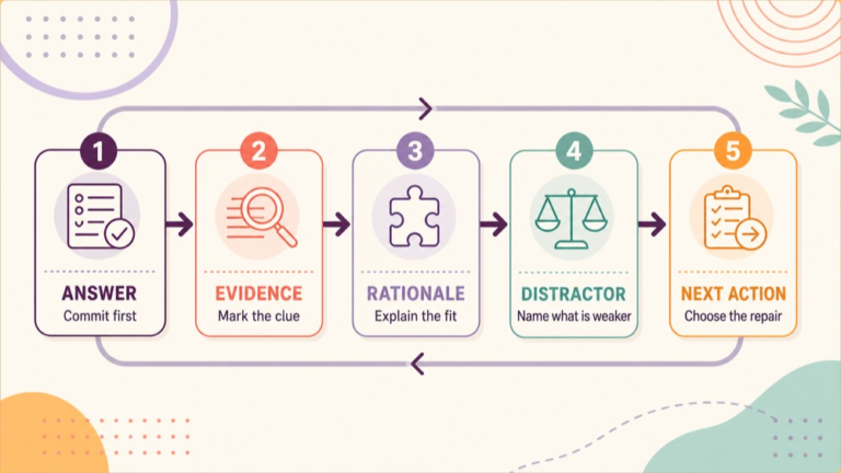 SLP Praxis practice exam online review loop from answer record to rationale and next action