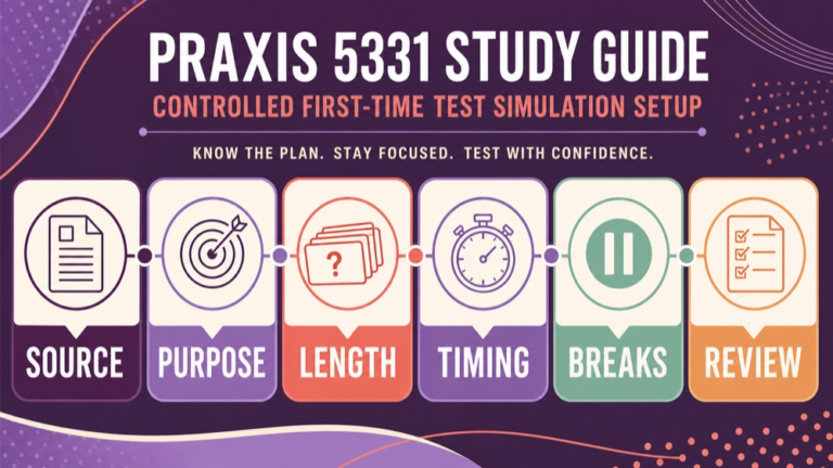 SLP Praxis practice test for first time test takers with a simulation setup checklist