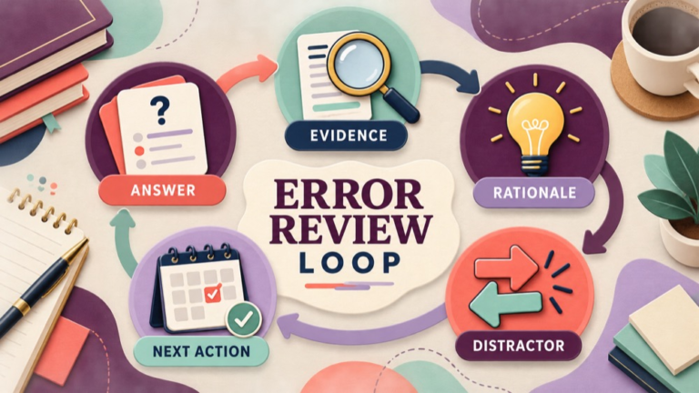 SLP Praxis practice test online error review loop from missed answer to next study block