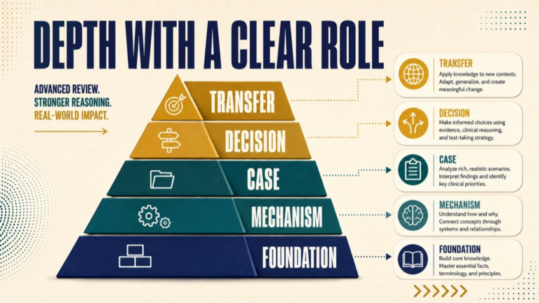 slp praxis prep course infographic showing content, feedback, transfer