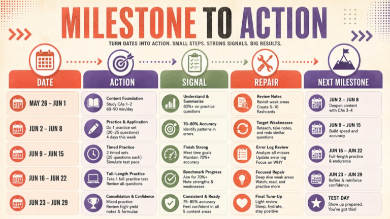 slp praxis preparation timeline infographic showing timeline, signal, next