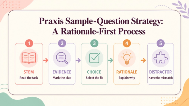 SLP Praxis sample questions rationale first routine with answer evidence and distractor review