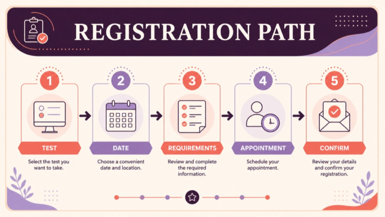 Praxis 5331 sign-up path from test identity to appointment selection