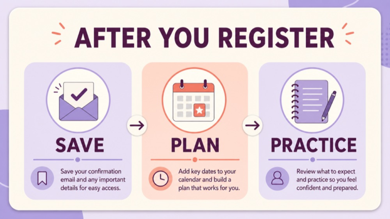Praxis 5331 registration confirmation connected to a focused study plan