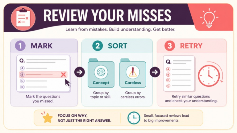 Praxis question-count planning map for timed practice and error review