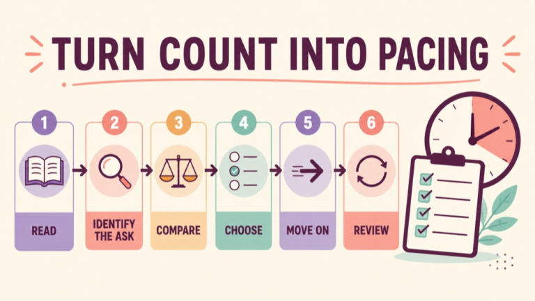 Speech-Language Pathology Praxis question count pacing checklist for reading, choosing, moving, and reviewing