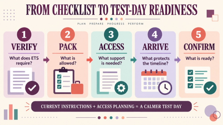 What to bring to slp praxis infographic showing context, evidence, and proportionate next steps