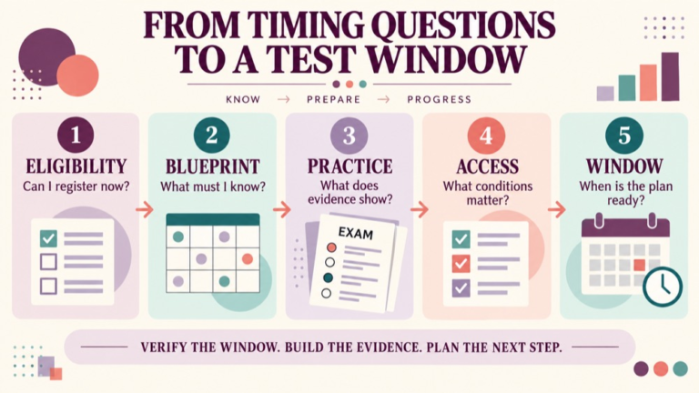 When should i take the slp praxis infographic showing context, evidence, and proportionate next steps