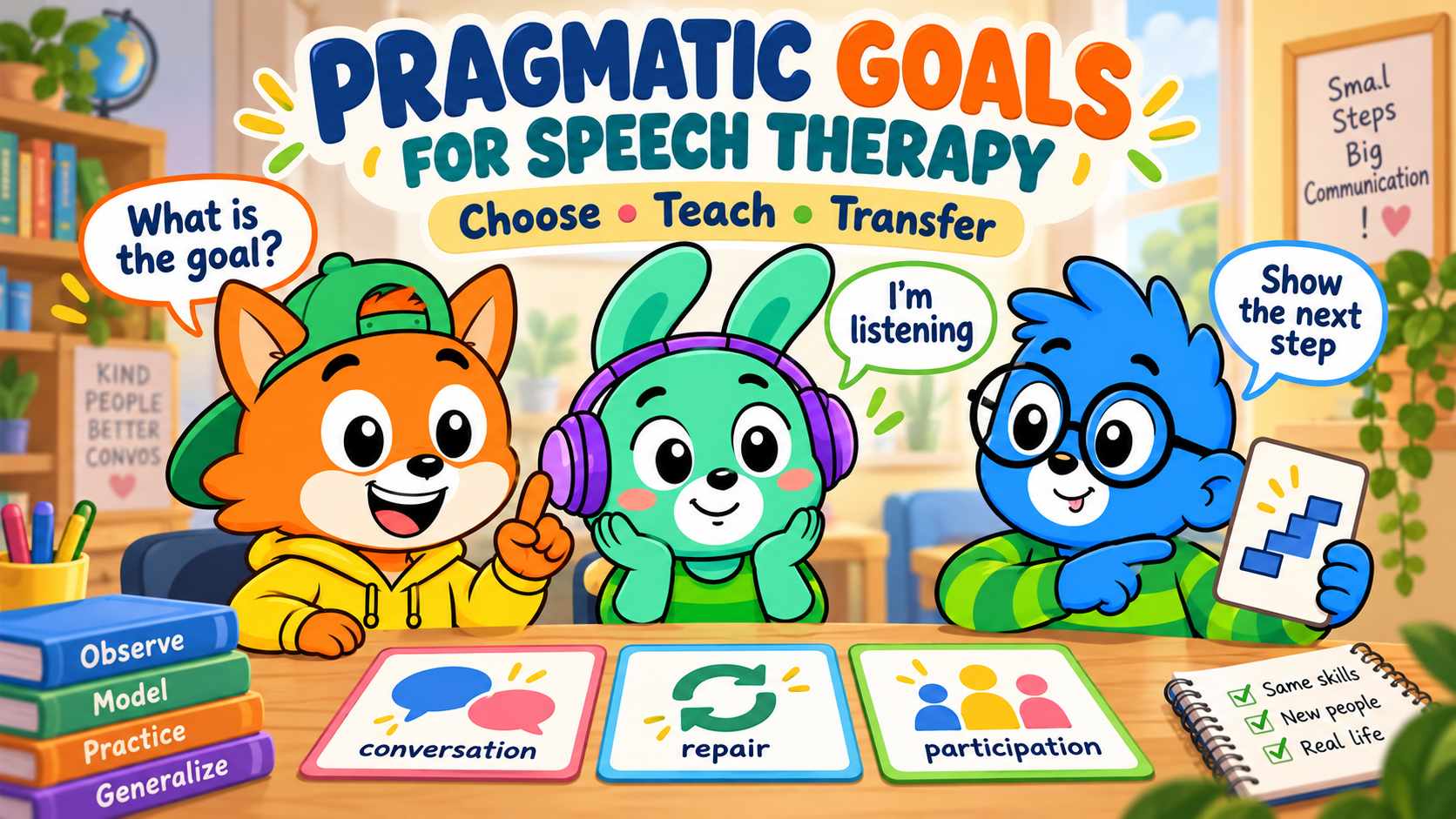 PIP, LUMA, and TAVI reviewing pragmatic speech goals